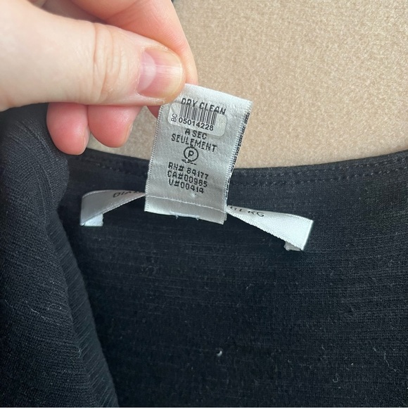 Diane Von Furstenberg Slippery Bodycon Dress  Black Classic Knee Length size 8 - Picture 5 of 12